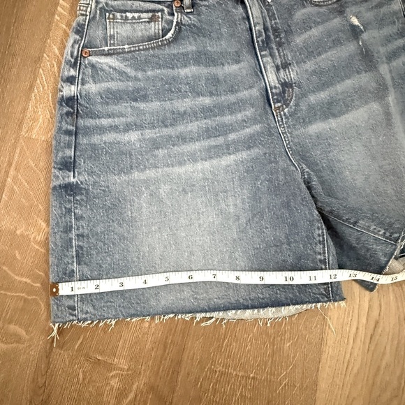 LOFT Blue Jean Shorts Raw Hem High-Waisted - Picture 3 of 4